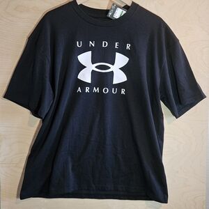 Under Armour Men's Tee in Black With White Logo Size Large
